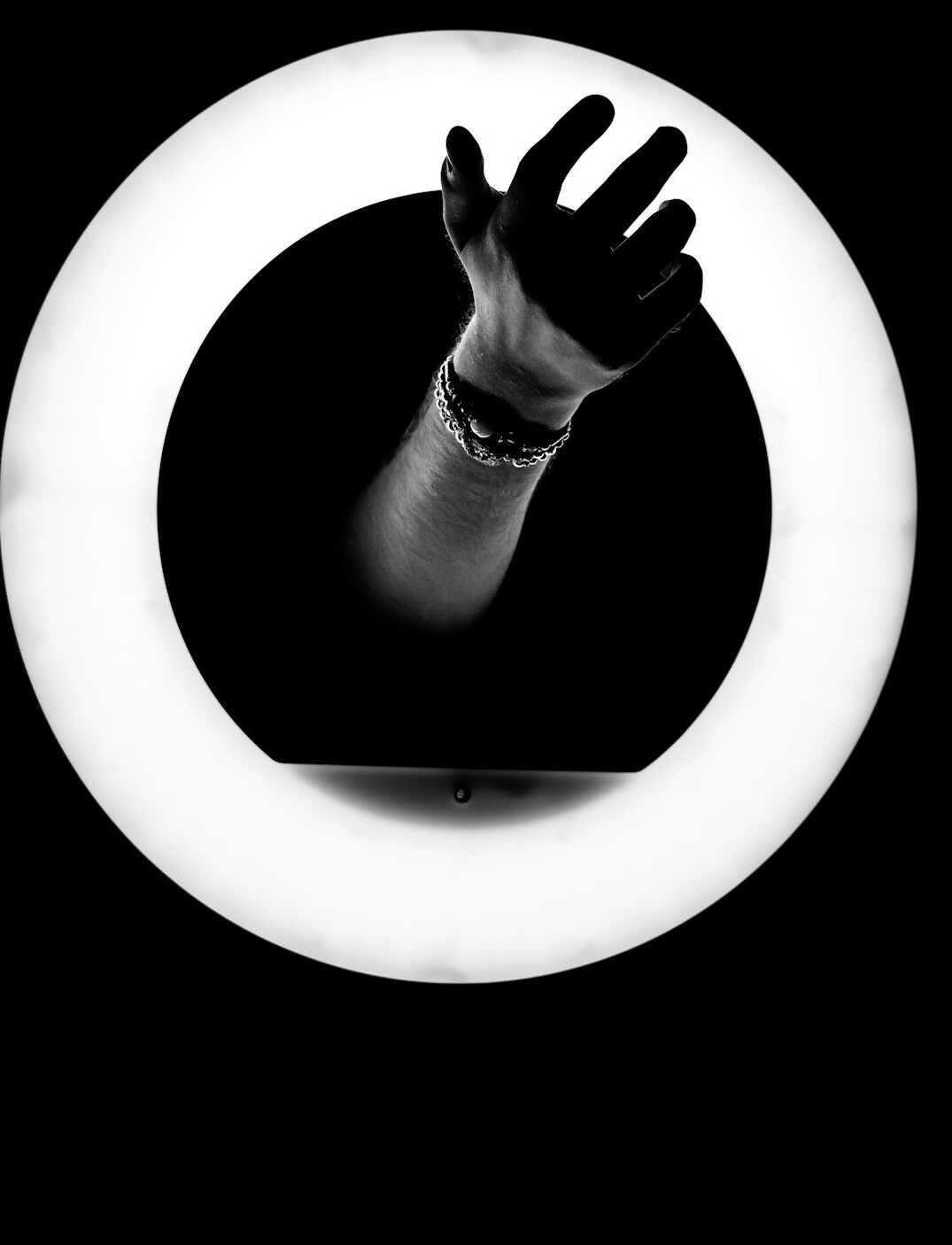 Content creator recording a sponsored video with ring light